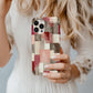 ❄️ Blush Winter Mosaic Protective Phone Case – Modern Neutral Holiday Design