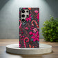 🍬 Candy Cane Bloom Protective Phone Case – Festive Pink & Red Holiday Design