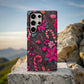 🍬 Candy Cane Bloom Protective Phone Case – Festive Pink & Red Holiday Design