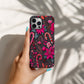 🍬 Candy Cane Bloom Protective Phone Case – Festive Pink & Red Holiday Design