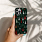 🎄 Evergreen Wonderland Protective Phone Case – Modern Christmas Tree & Snowflake Design