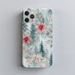 ❄️ Frosted Poinsettia Forest Protective Phone Case – Soft Winter Watercolor Design