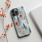 ❄️ Frosted Poinsettia Forest Protective Phone Case – Soft Winter Watercolor Design