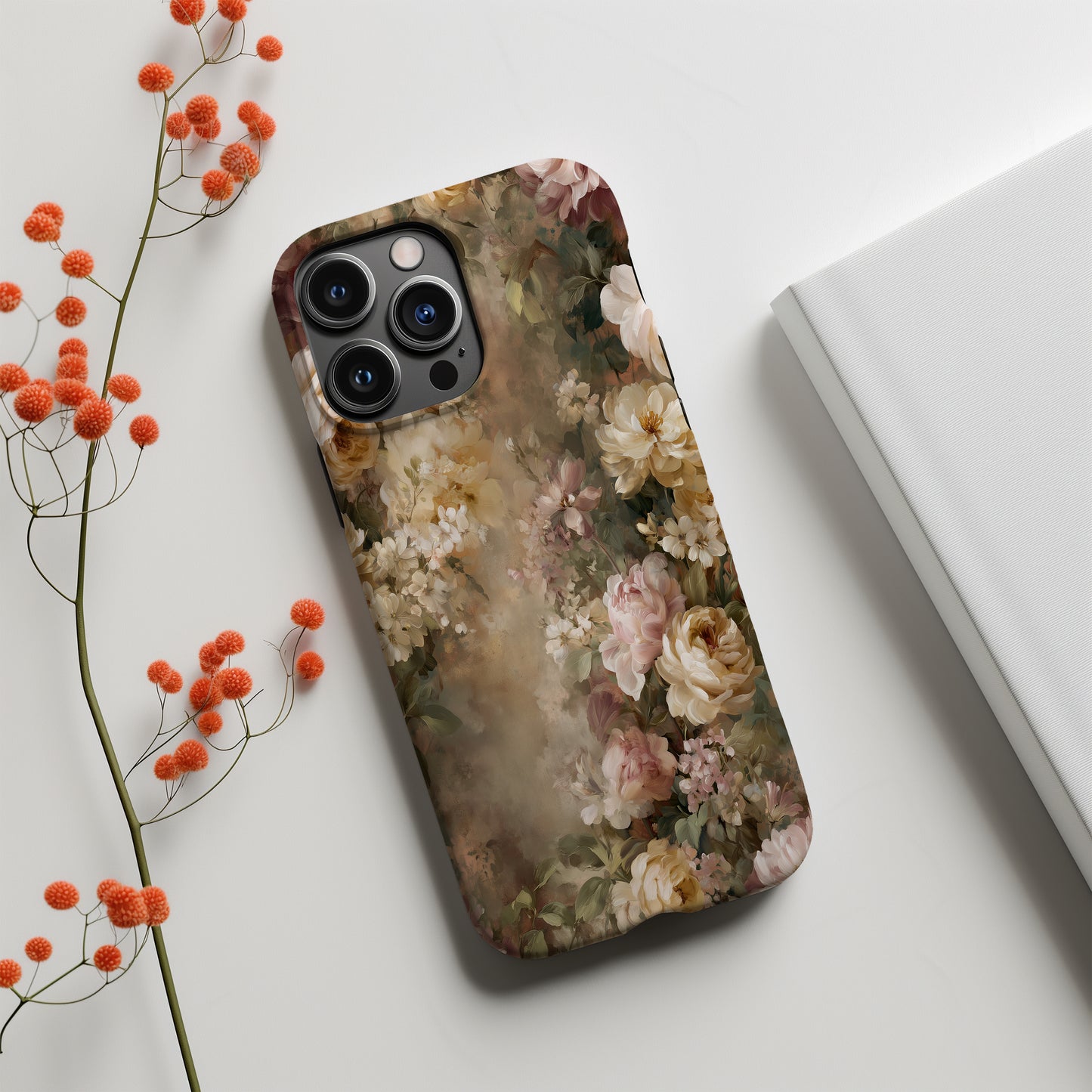🌸 Vintage Bloom Garden Phone Case – Elegant Floral Protective Case