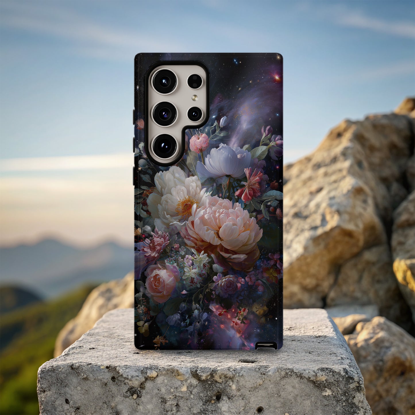 🌌 Cosmic Bloom Phone Case – Galaxy Floral Protective Case