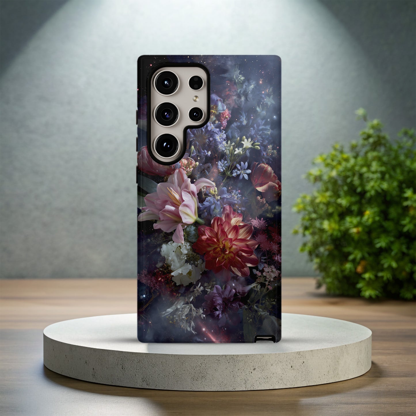 🌠 Nebula Garden Phone Case – Galactic Floral Protective Case