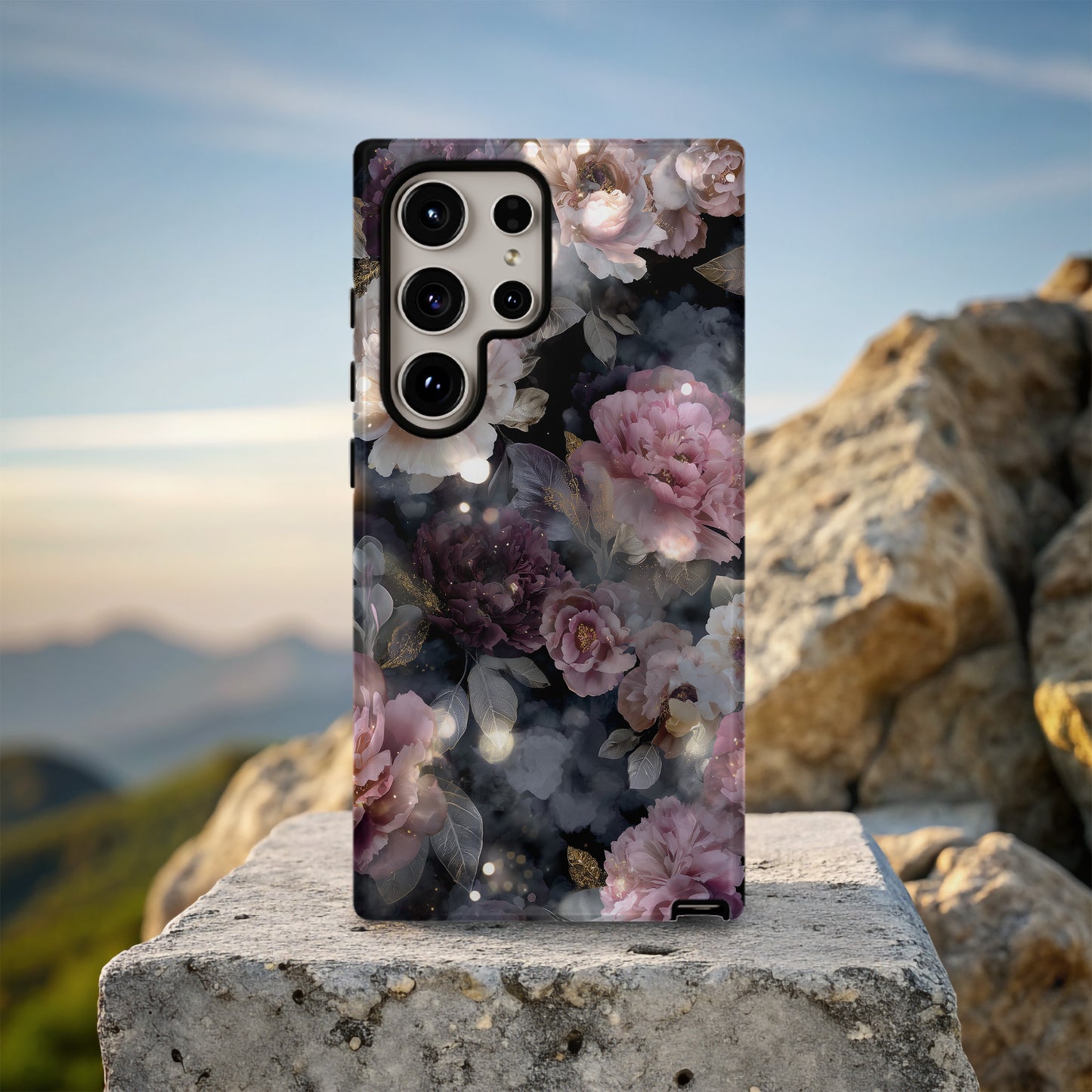 🌸 Twilight Luxe Peony Phone Case – Elegant Floral Protective Case