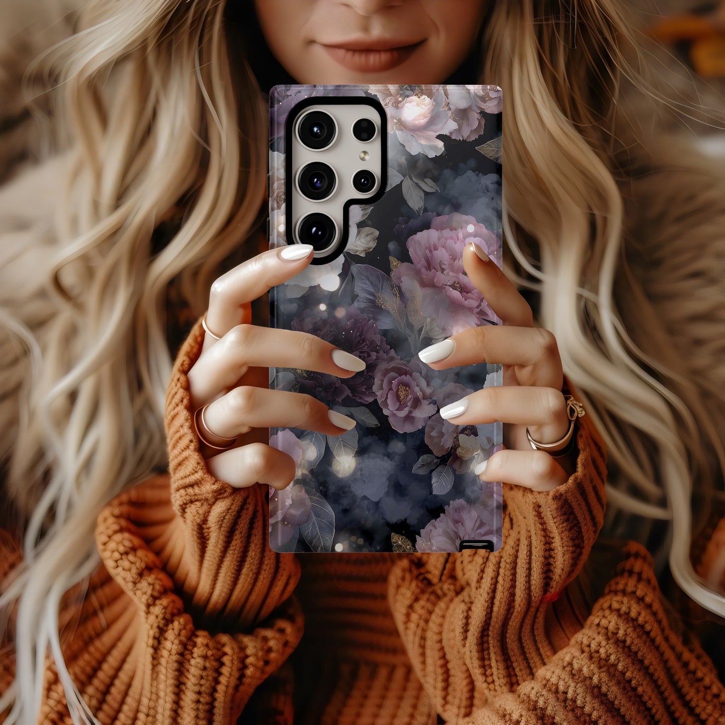 🌸 Twilight Luxe Peony Phone Case – Elegant Floral Protective Case
