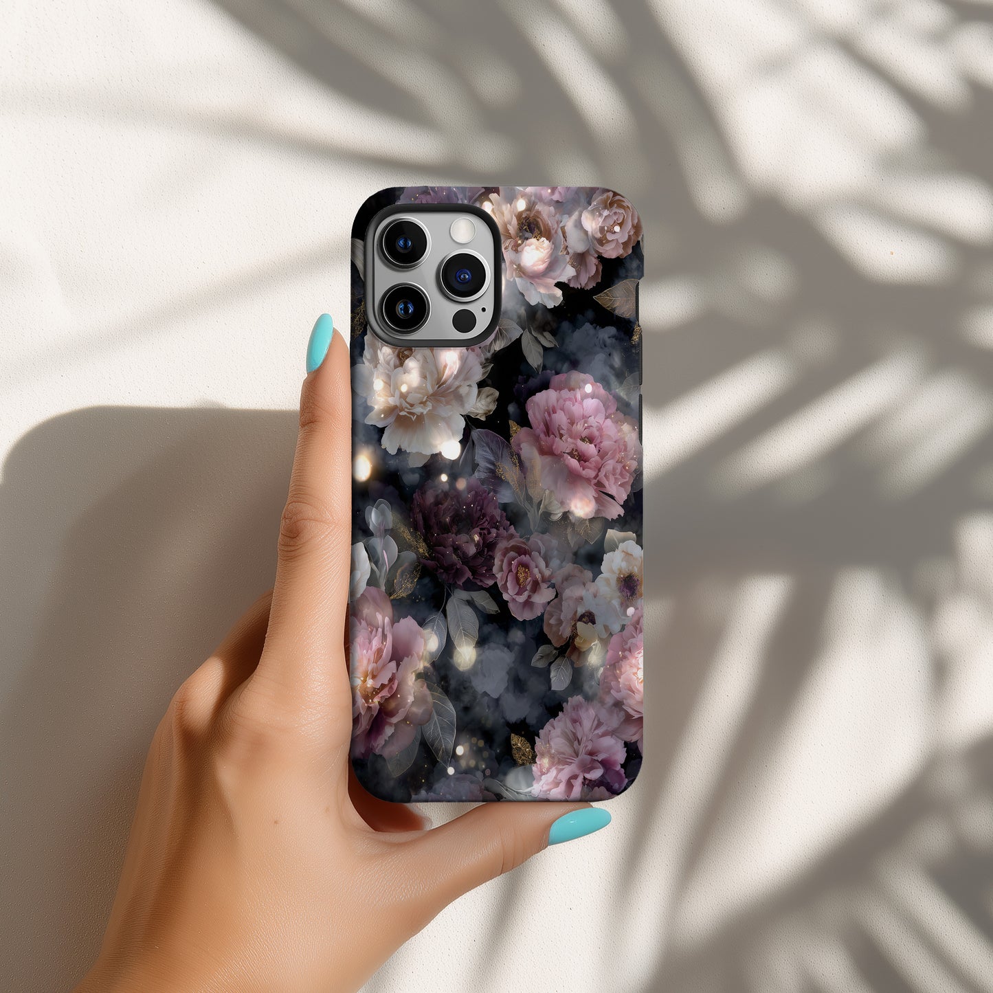 🌸 Twilight Luxe Peony Phone Case – Elegant Floral Protective Case