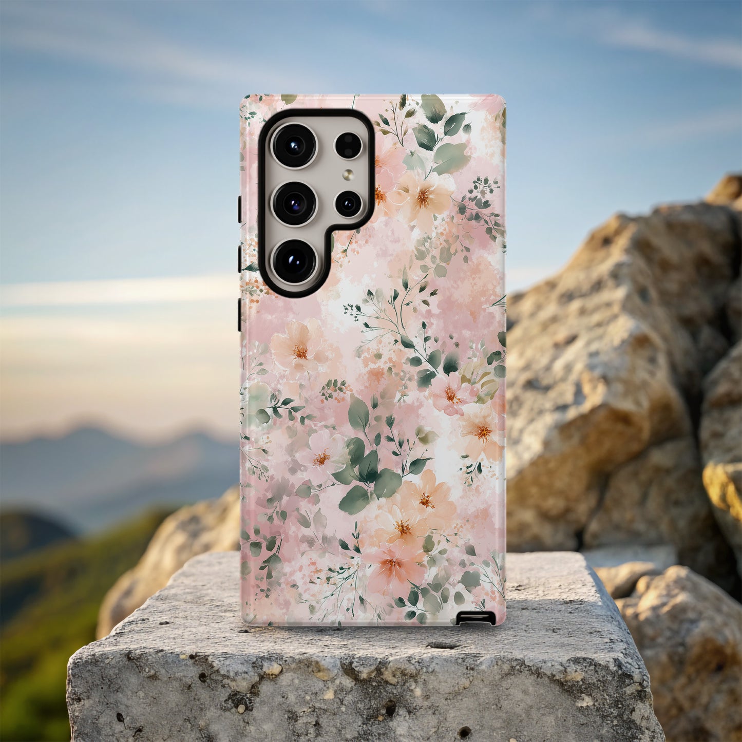 🌸 Blush Petals Watercolor Protective Phone Case