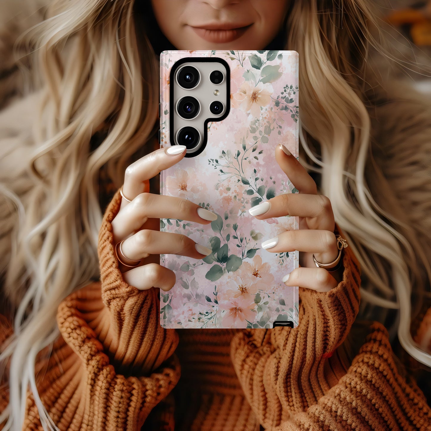 🌸 Blush Petals Watercolor Protective Phone Case