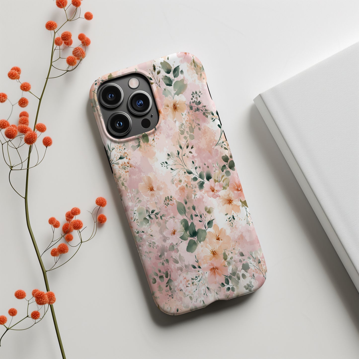 🌸 Blush Petals Watercolor Protective Phone Case