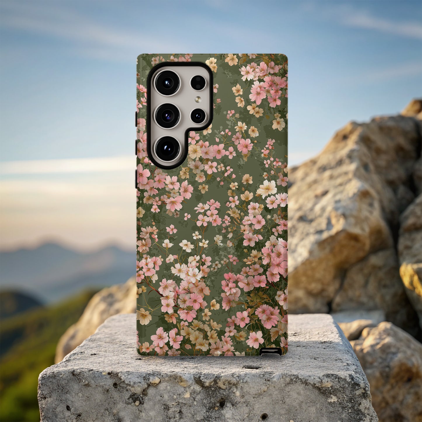 🌿 Vintage Blossom Meadow Protective Phone Case