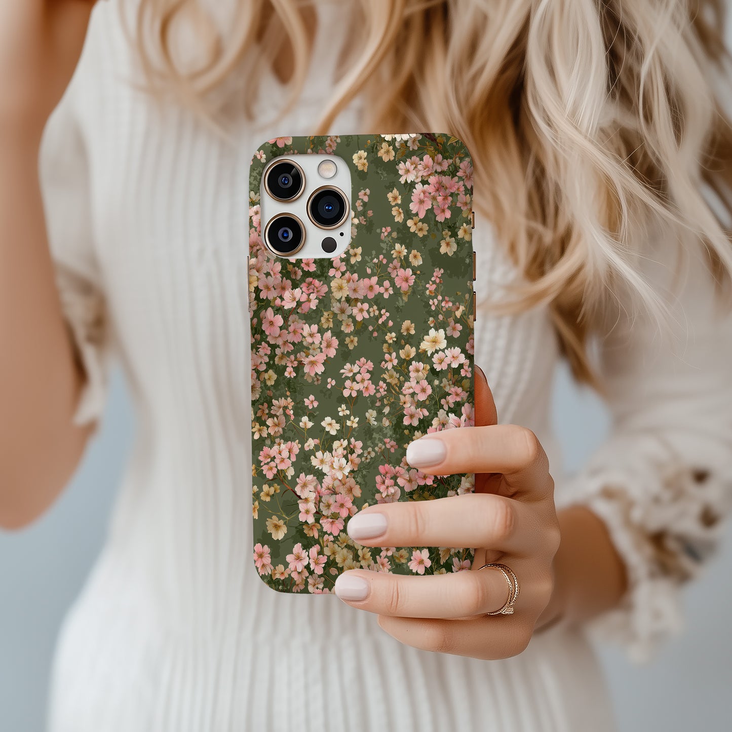🌿 Vintage Blossom Meadow Protective Phone Case