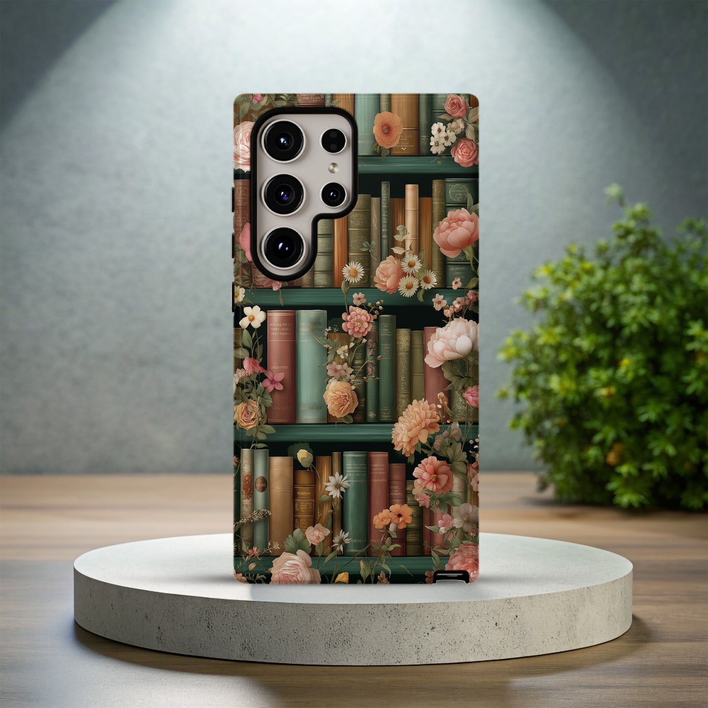 📚 Floral Antique Books Protective Phone Case