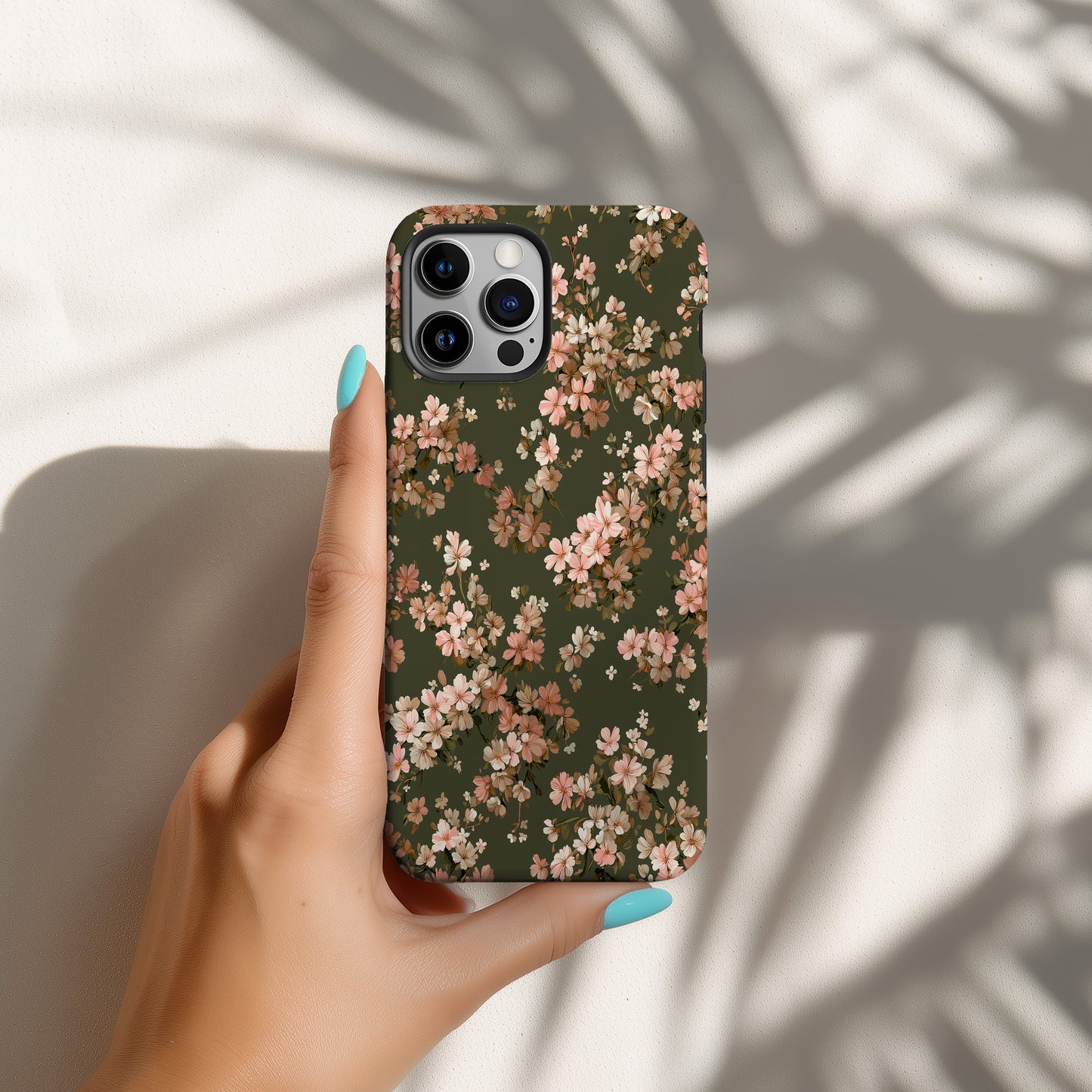 🌿 Vintage Rosewood Floral Protective Phone Case