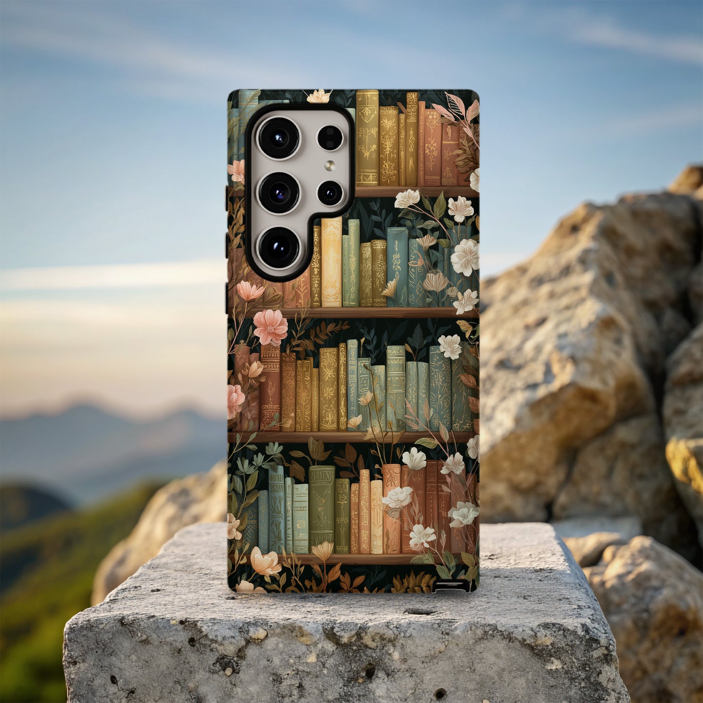 📚 Enchanted Library Floral Protective Phone Case