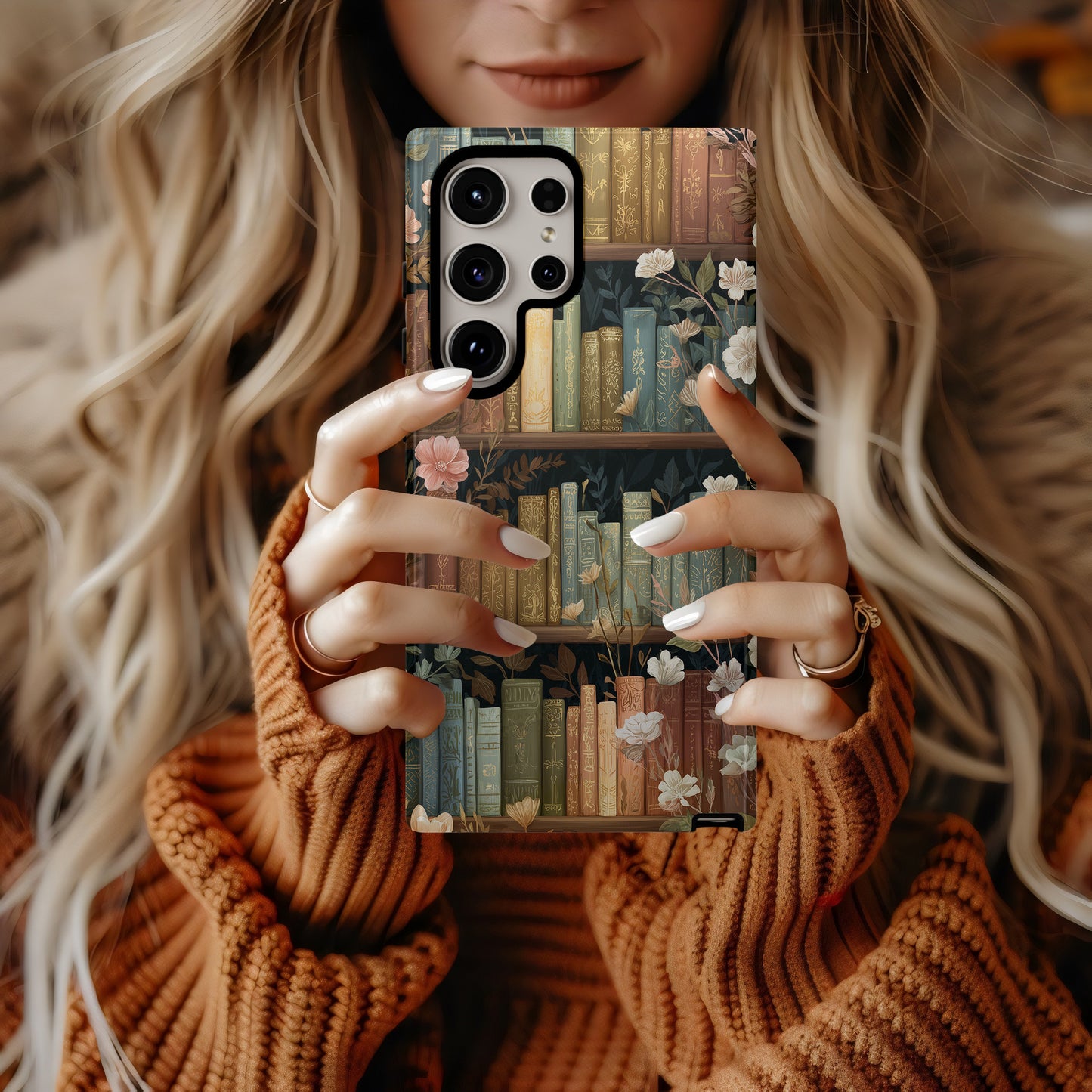 📚 Enchanted Library Floral Protective Phone Case