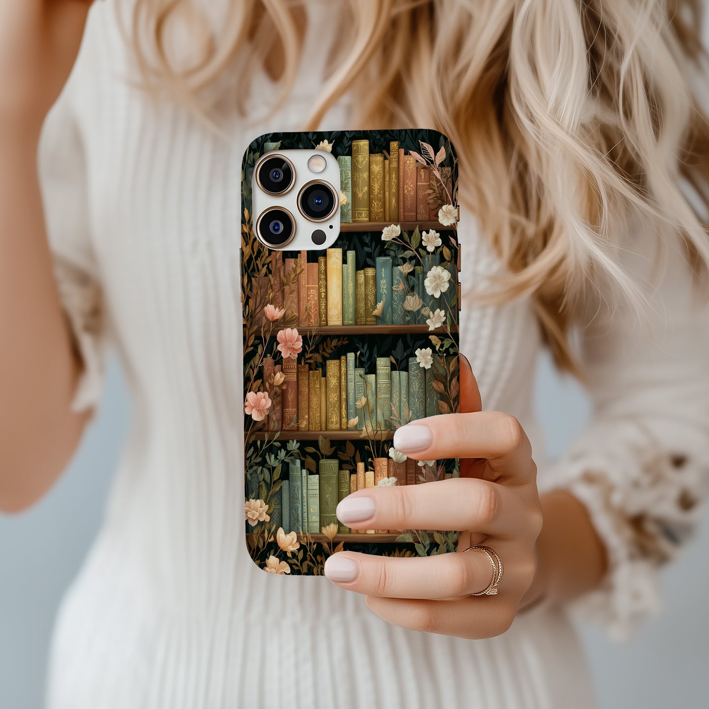 📚 Enchanted Library Floral Protective Phone Case