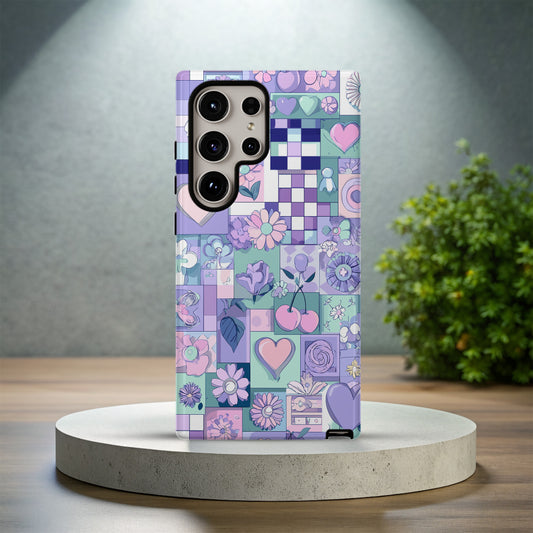 💜 Pastel Pop Patchwork Protective Phone Case