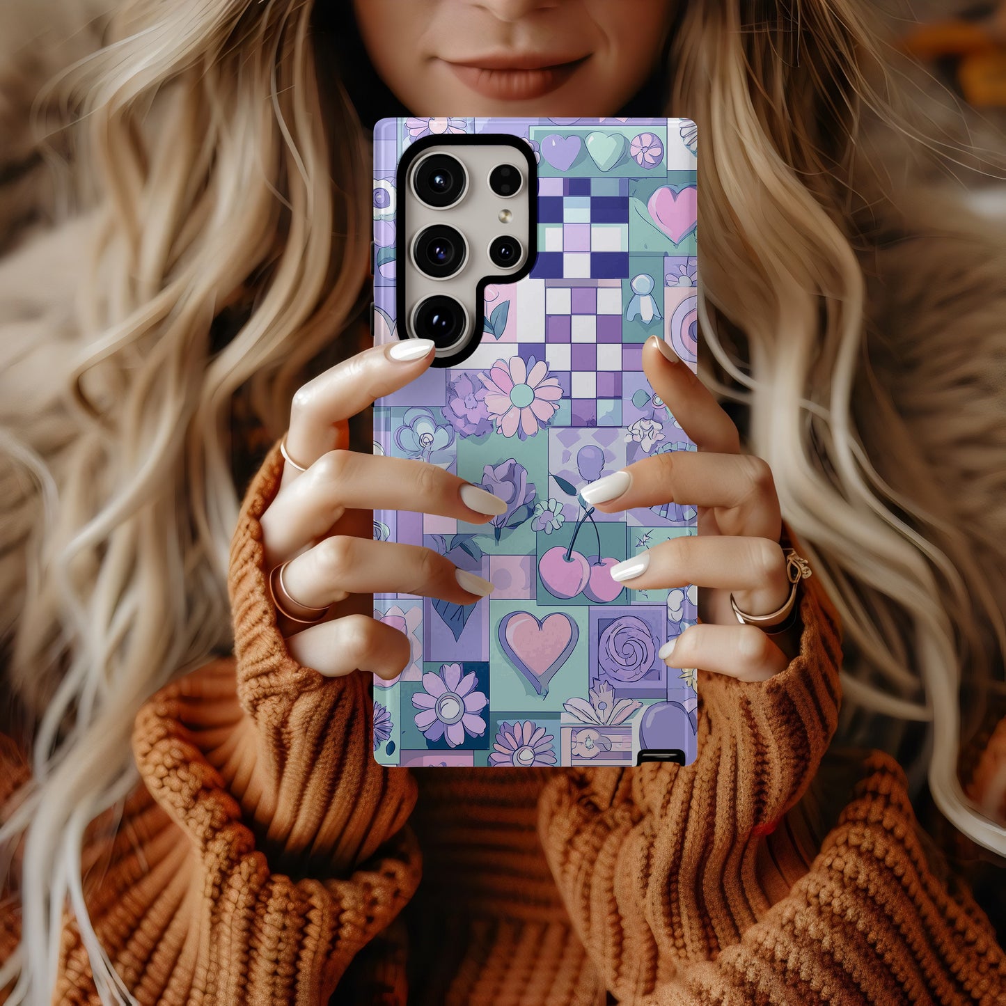 💜 Pastel Pop Patchwork Protective Phone Case