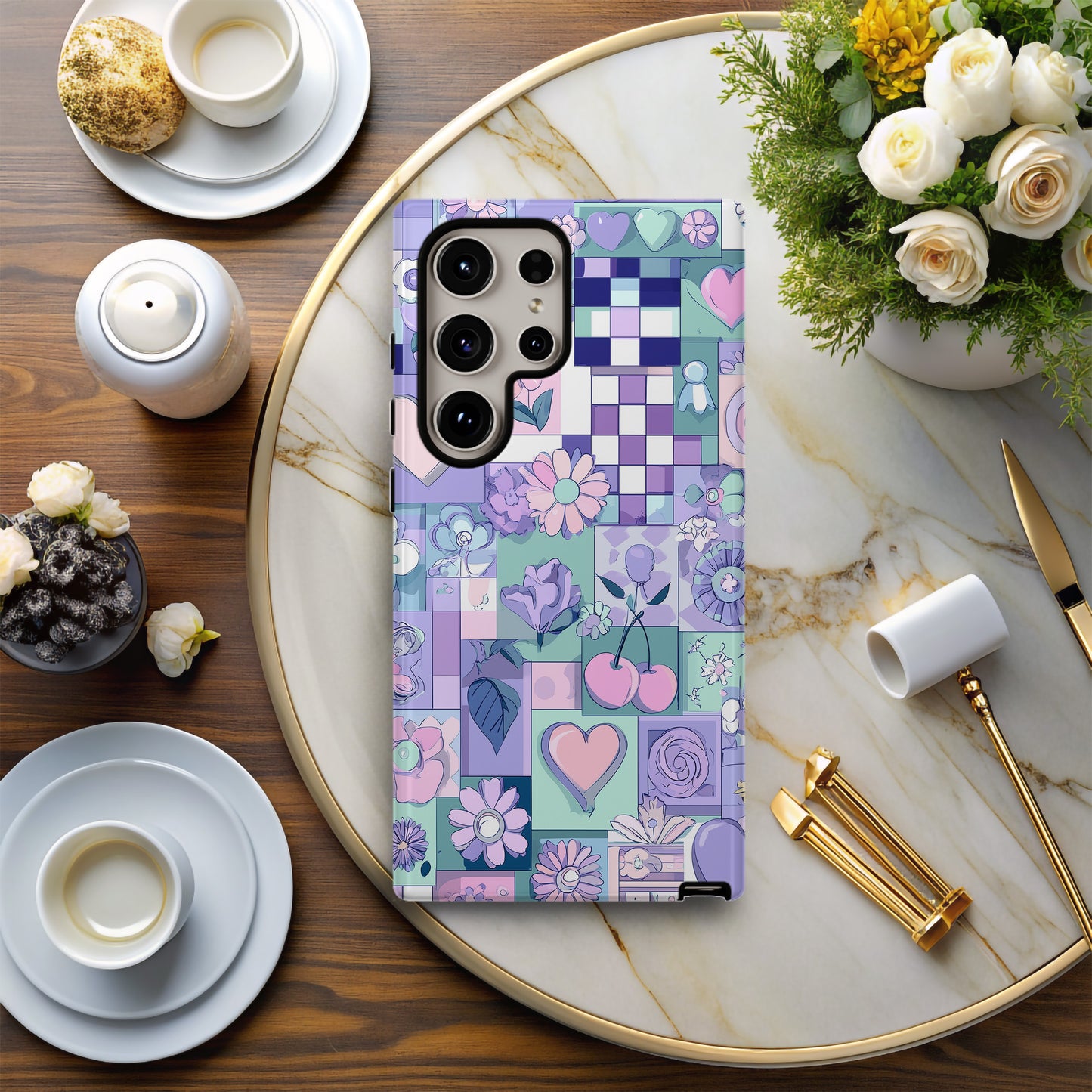 💜 Pastel Pop Patchwork Protective Phone Case