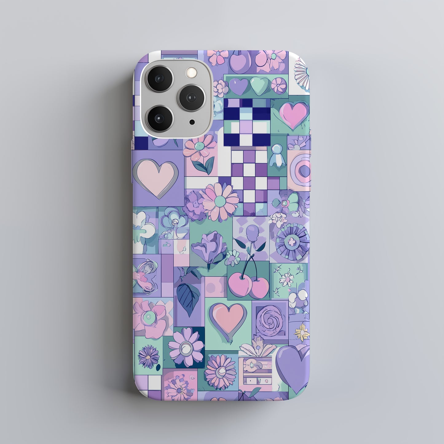 💜 Pastel Pop Patchwork Protective Phone Case