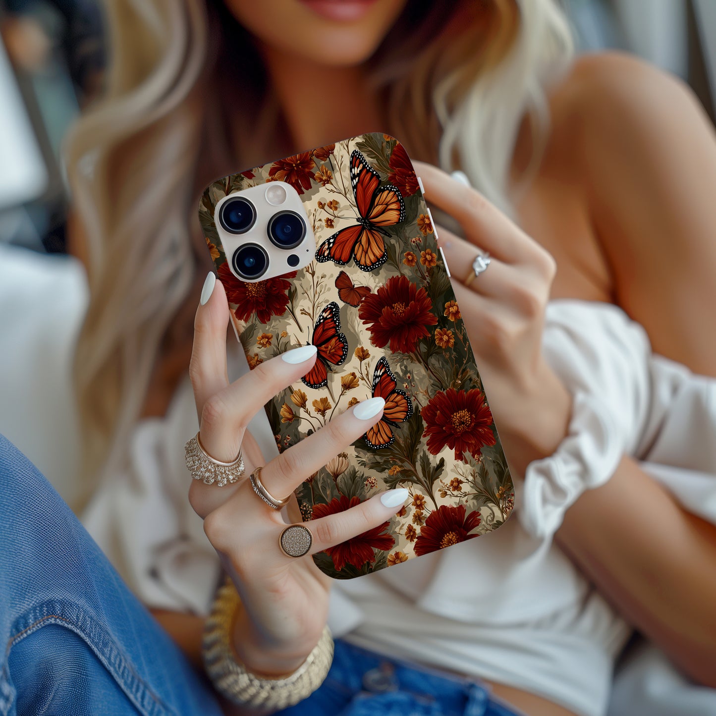 🧡 Autumn Ember Monarch Protective Phone Case