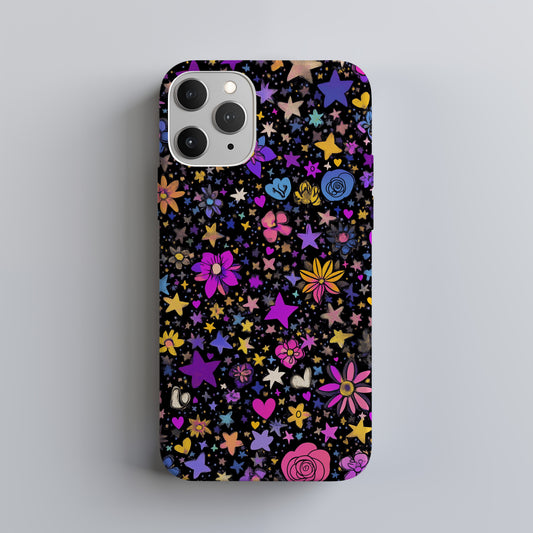 Cosmic Bloom Hearts Protective Phone Case