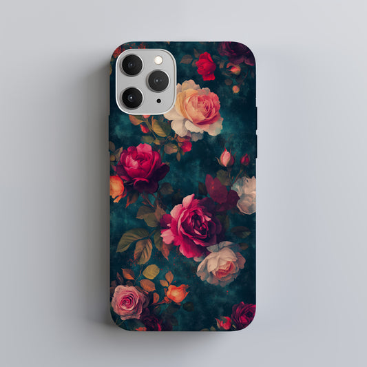 Vintage Midnight Rose Garden Protective Phone Case