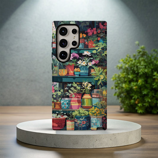 Colorful Garden Pot Display Protective Phone Case