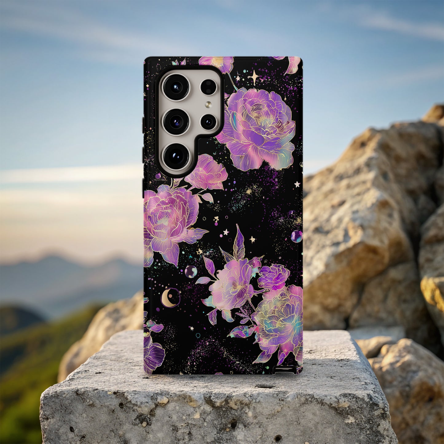 Celestial Aurora Floral Protective Phone Case