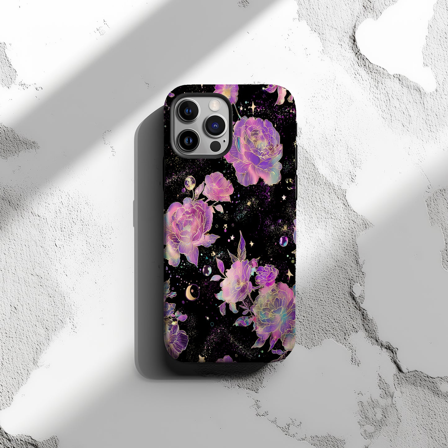 Celestial Aurora Floral Protective Phone Case