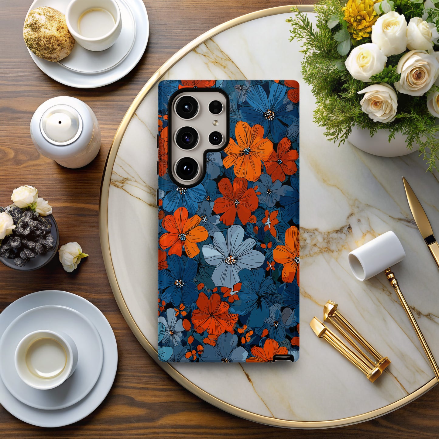 Midnight Bloom Garden – Bold Floral Protective Phone Case