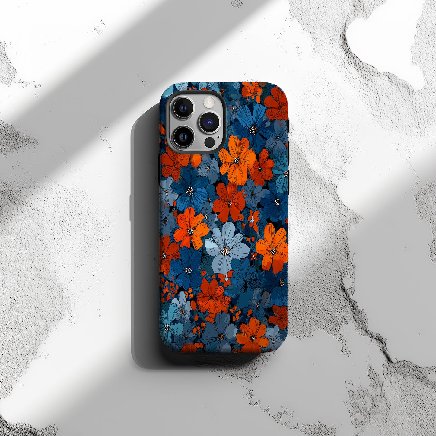 Midnight Bloom Garden – Bold Floral Protective Phone Case