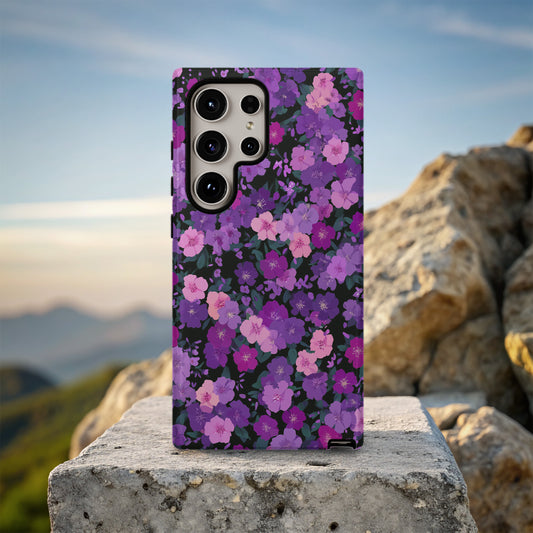 Violet Whisper Garden – Elegant Floral Protective Phone Case