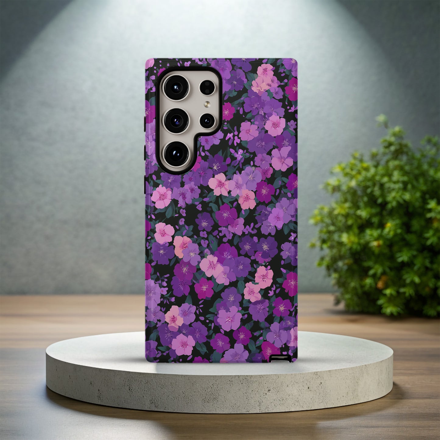 Violet Whisper Garden – Elegant Floral Protective Phone Case