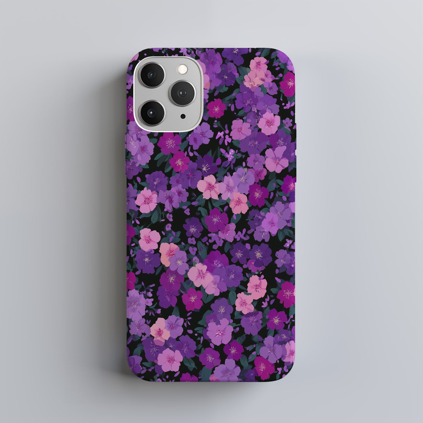 Violet Whisper Garden – Elegant Floral Protective Phone Case