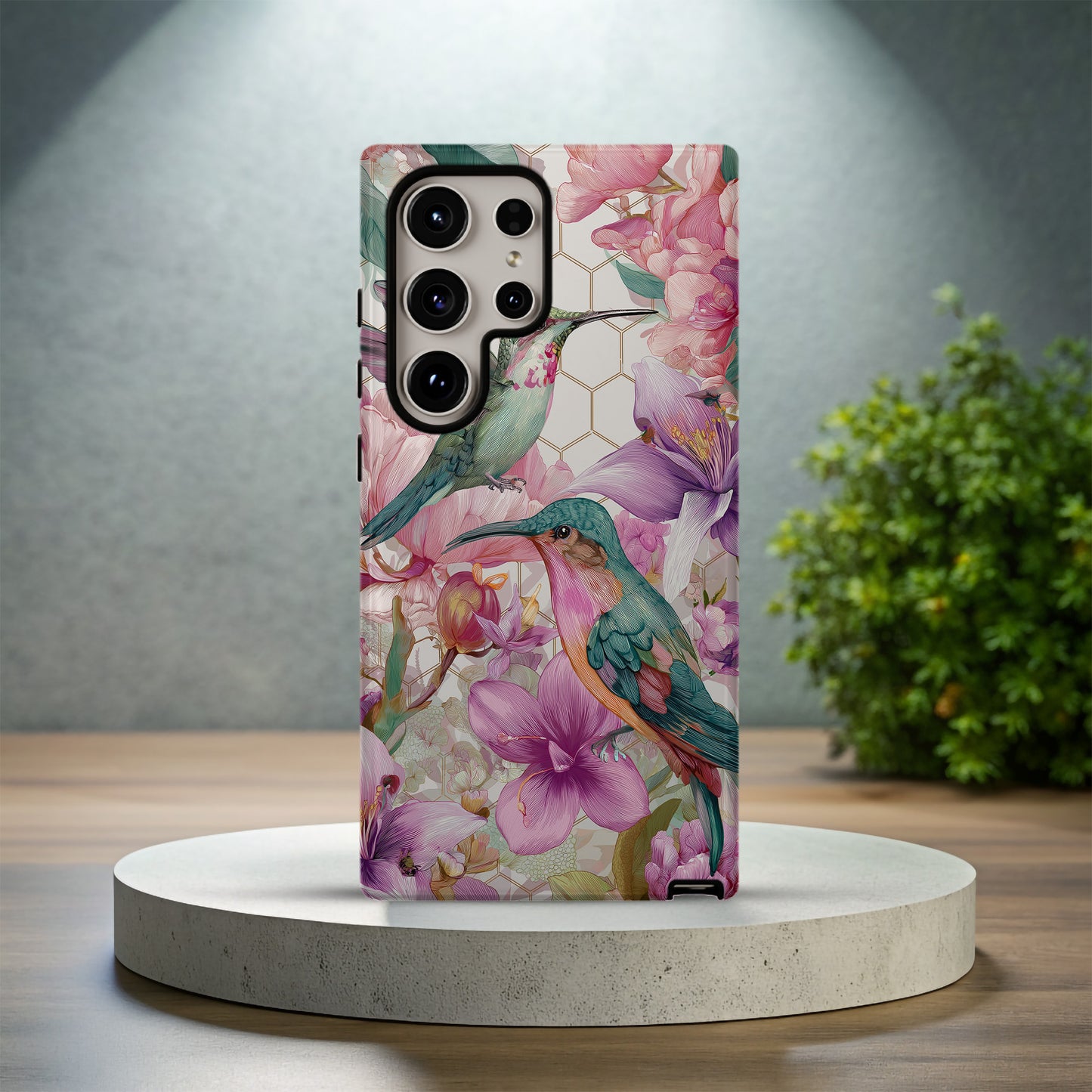 🌸 “Hummingbird Blossom Garden” Protective Phone Case