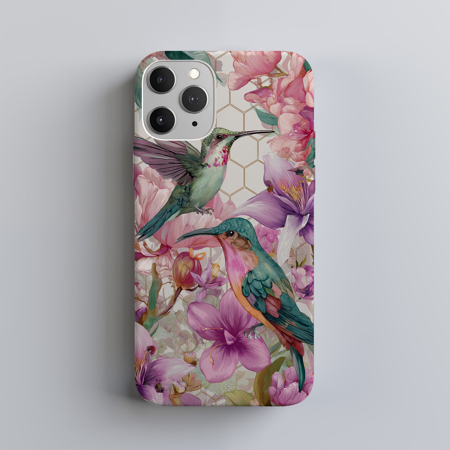 🌸 “Hummingbird Blossom Garden” Protective Phone Case