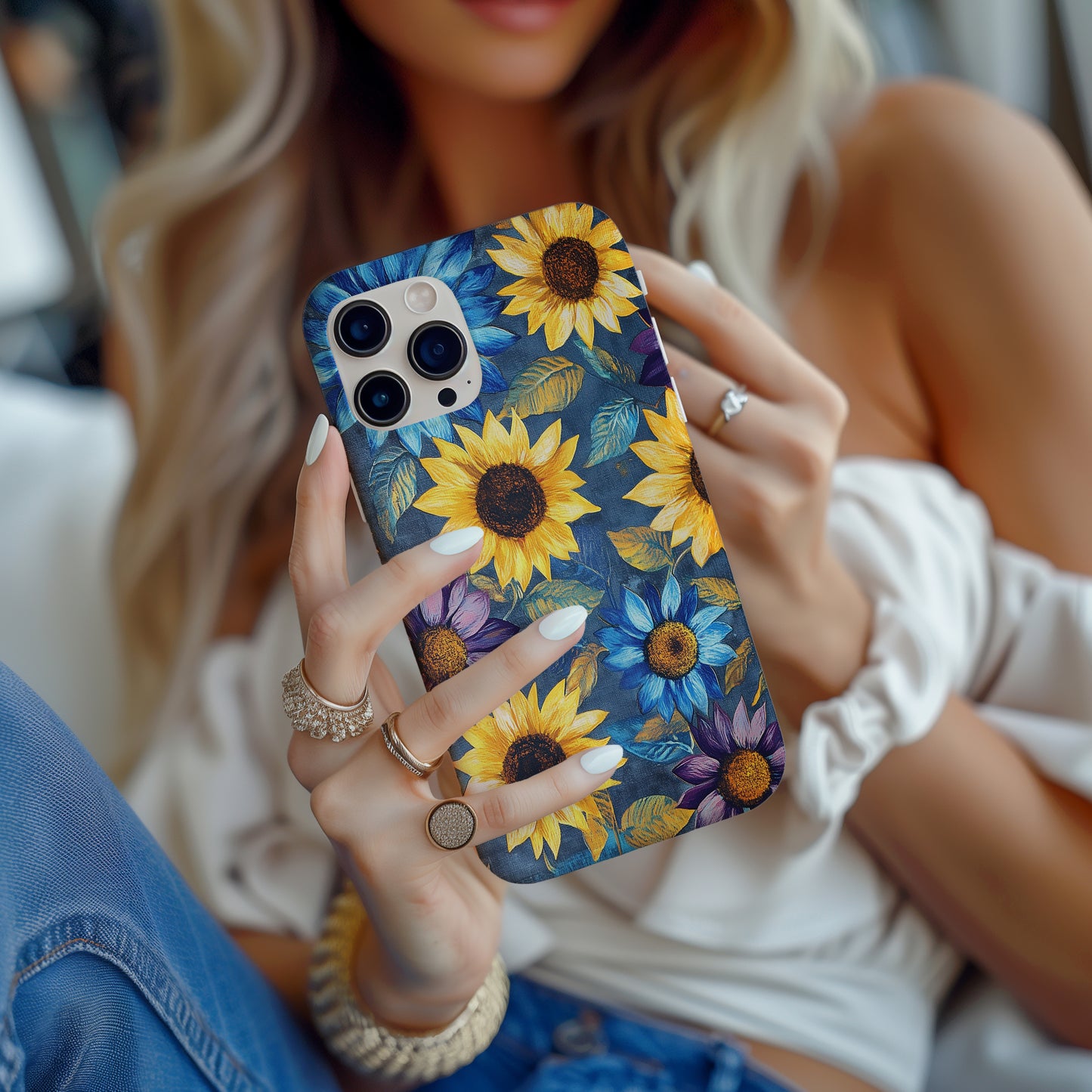 🌻 “Vibrant Sunflower Spectrum” Protective Phone Case