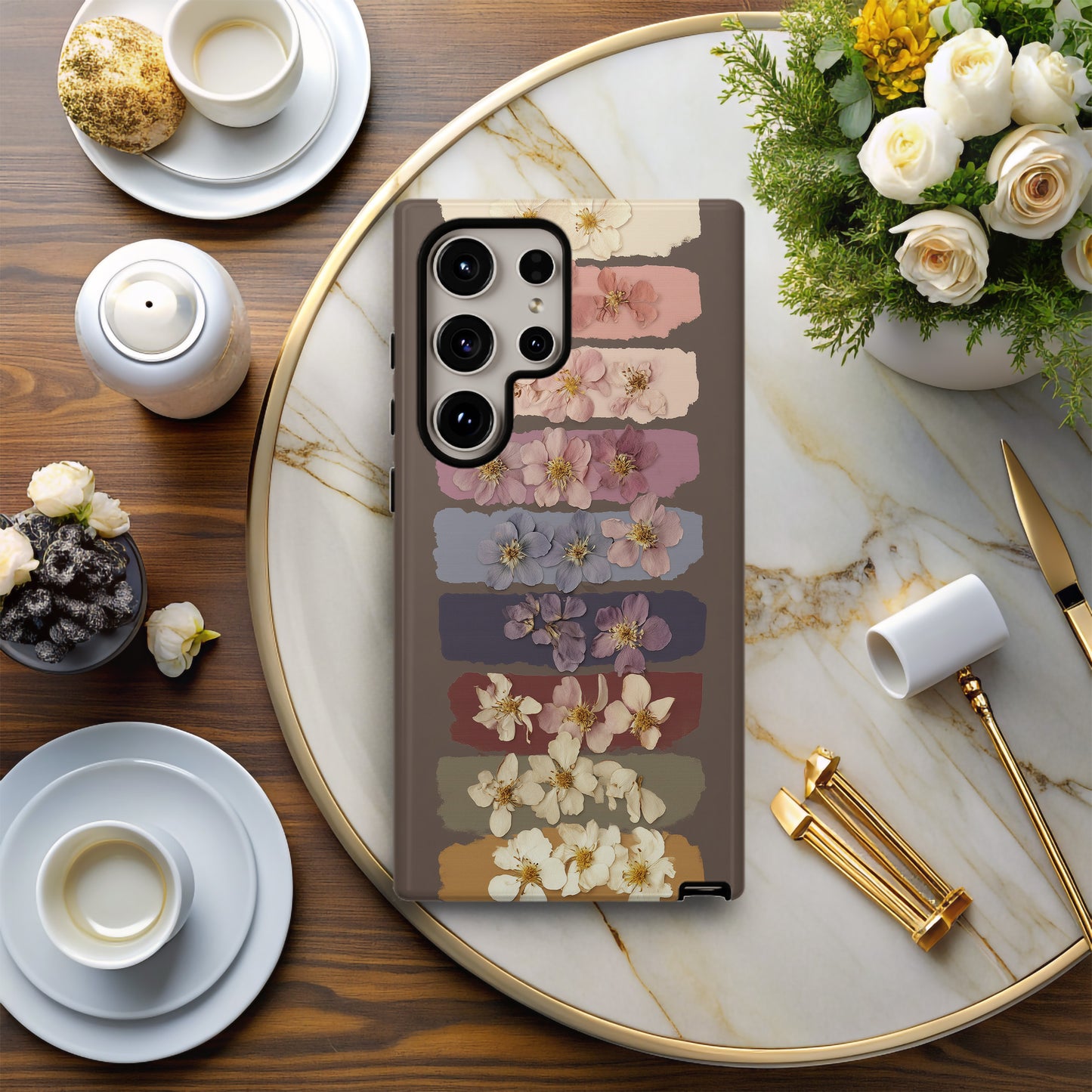 🌼 “Vintage Pressed Petal Palette” Protective Phone Case