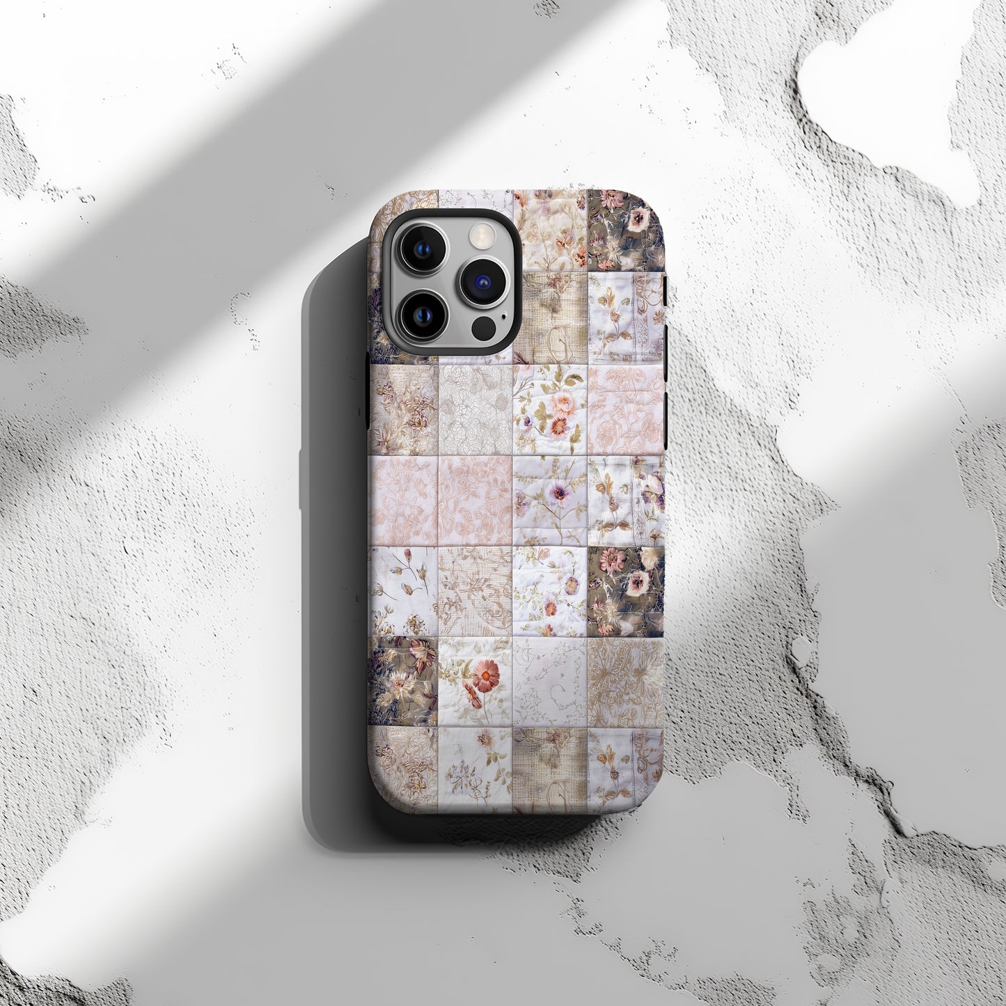 Vintage Botanical Patchwork Protective Phone Case