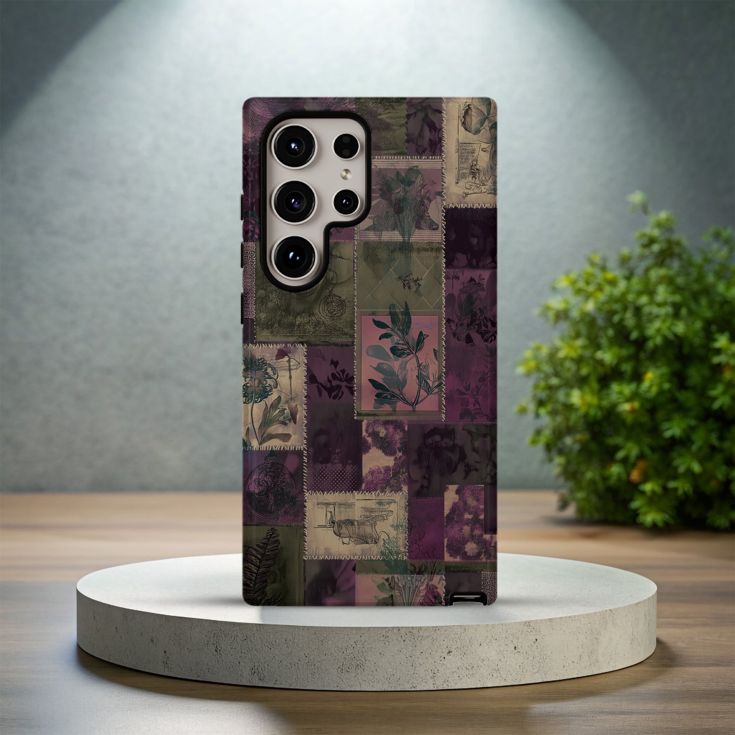Midnight Botanica Patchwork Protective Phone Case
