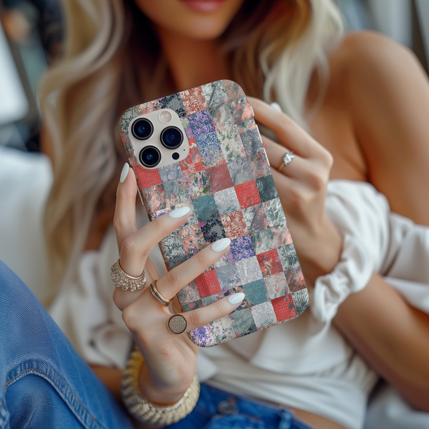 Vibrant Garden Patchwork Protective Phone Case