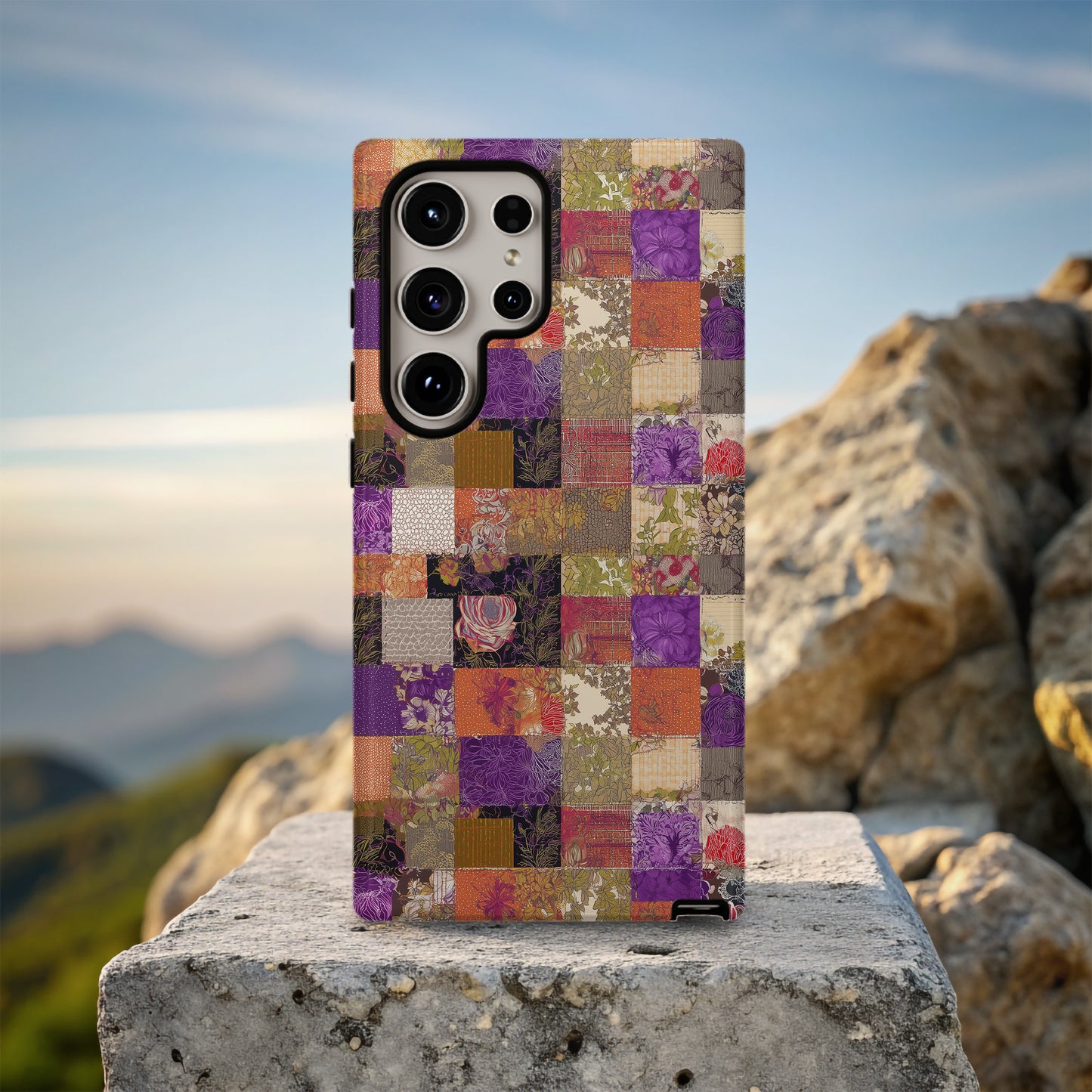 Autumn Bloom Patchwork Protective Phone Case