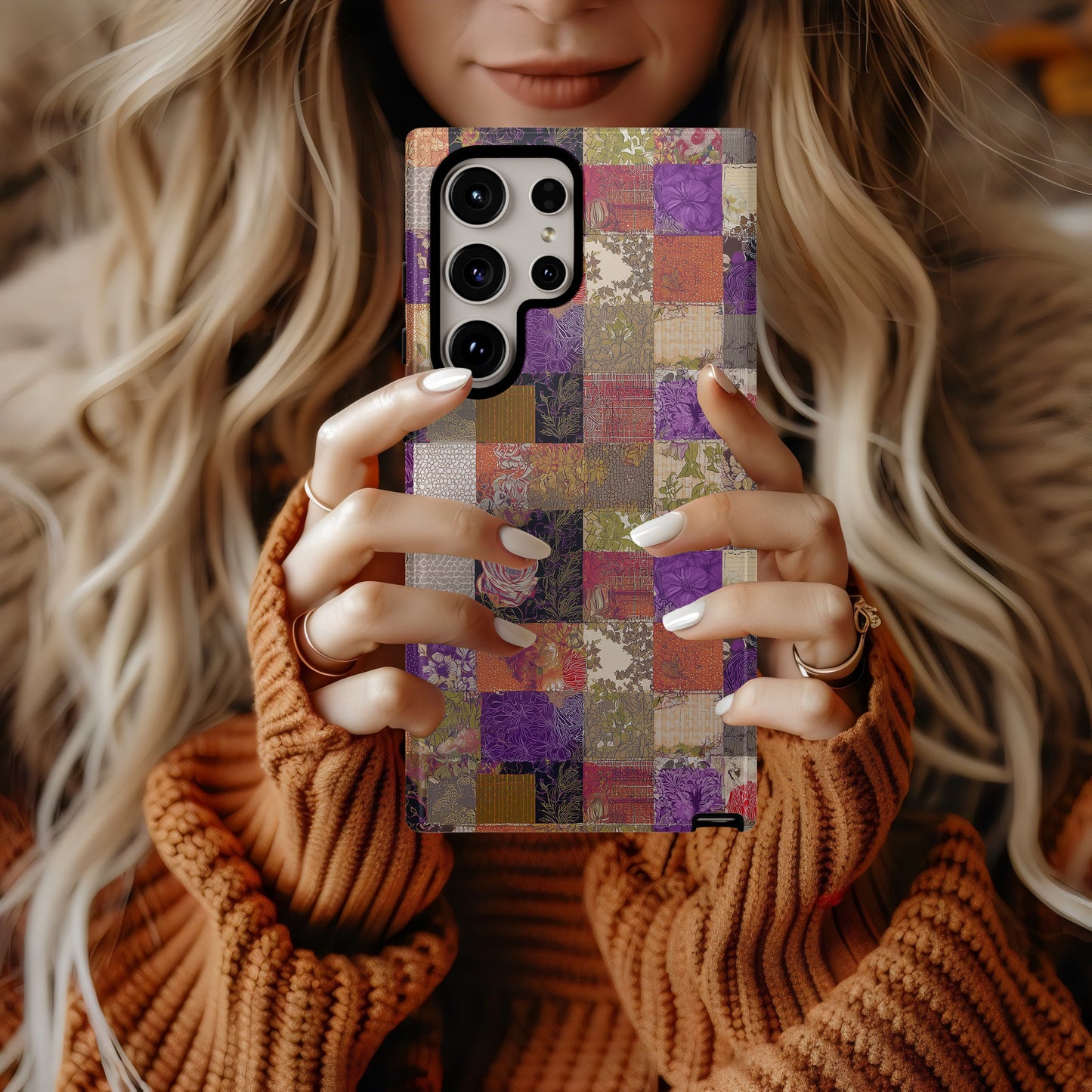 Autumn Bloom Patchwork Protective Phone Case
