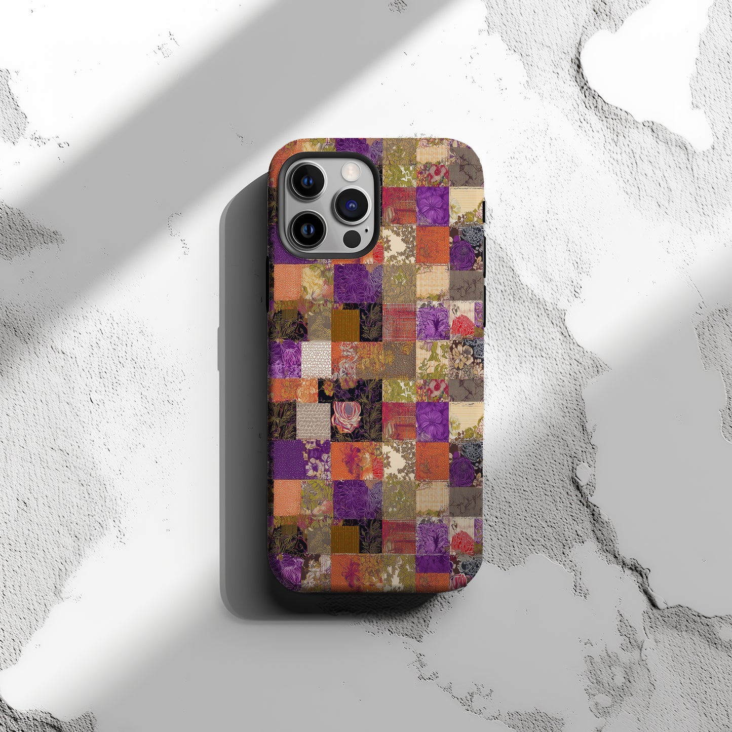 Autumn Bloom Patchwork Protective Phone Case