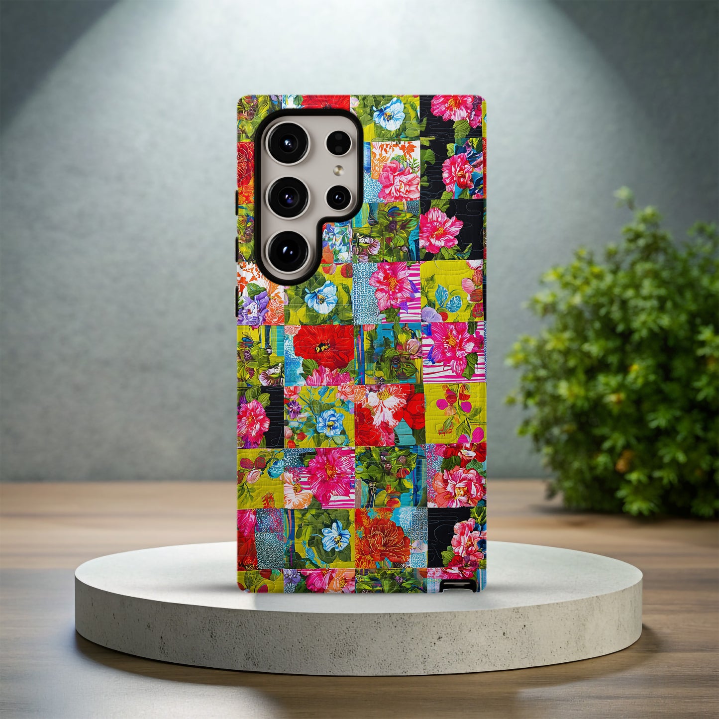 Tropical Bloom Patchwork Protective Phone Case