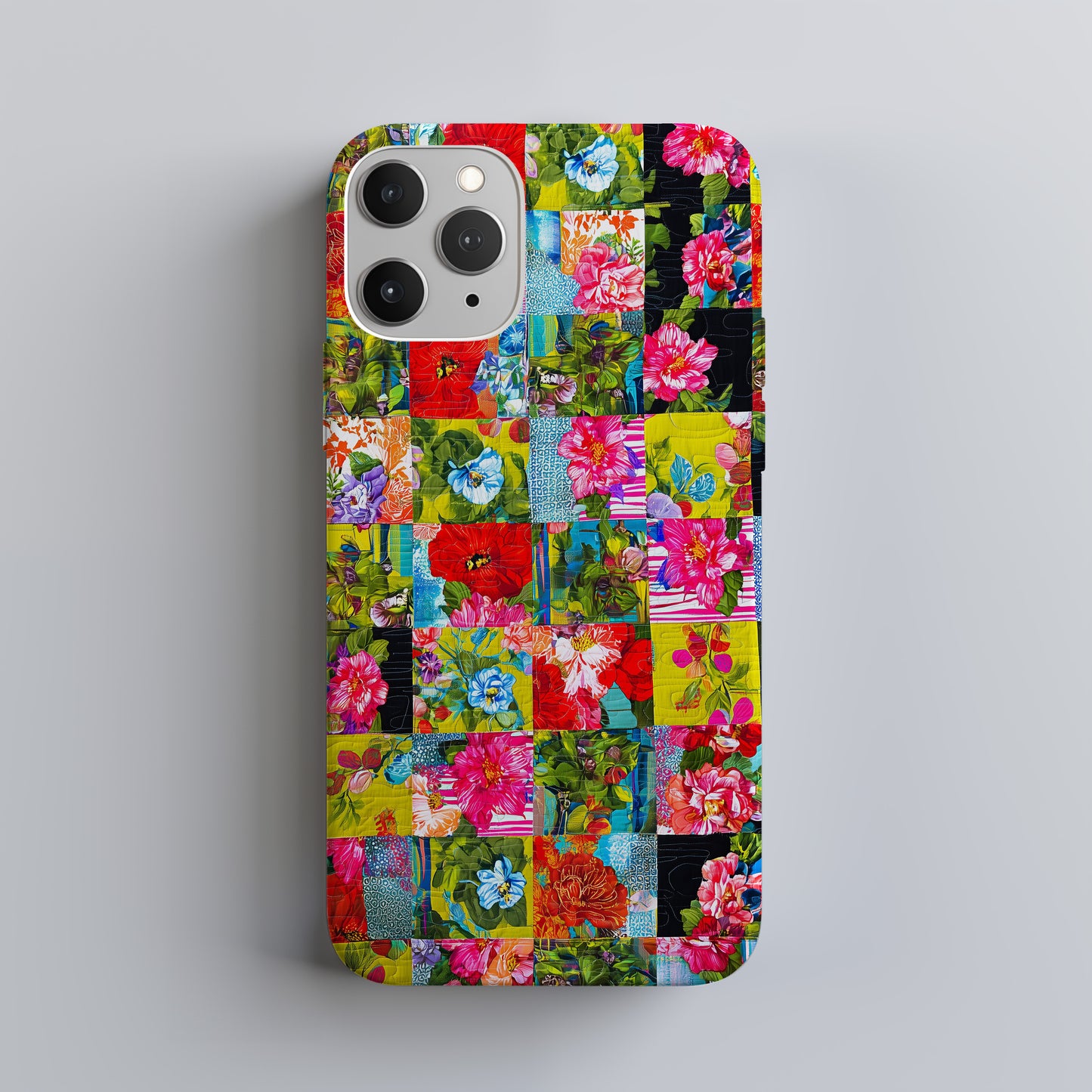 Tropical Bloom Patchwork Protective Phone Case